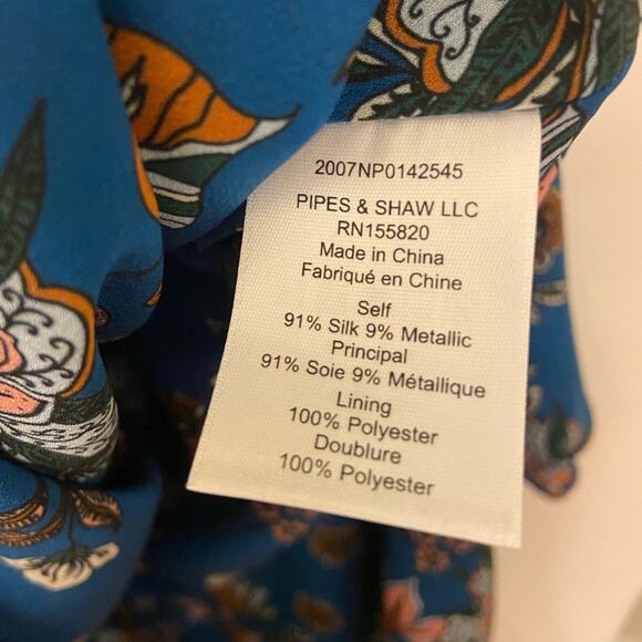 Veronica Beard Dakota Silk Mini Dress Cerulean Blue Multi Size 6 - Picture 7 of 8